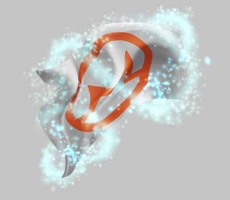 Monero, vector 3d flag in whirlwind of magical radianceのイラスト素材