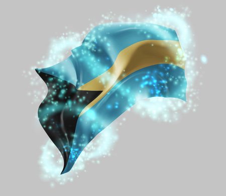 Bahamas, vector 3d flag in whirlwind of magical radianceのイラスト素材