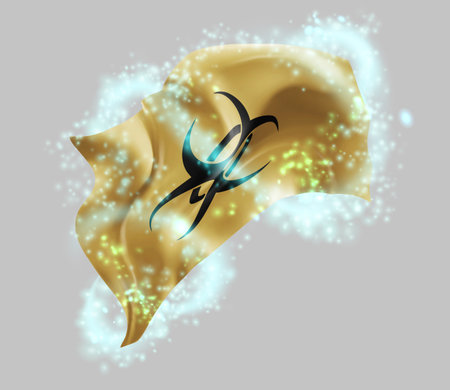 Infection, vector 3d flag in whirlwind of magical radianceのイラスト素材