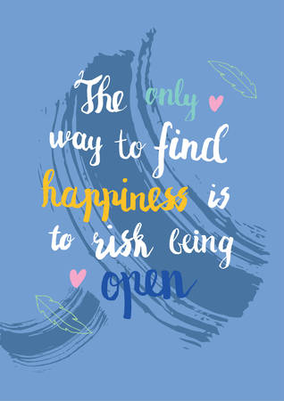Inspirational and motivational poster uotes - happinessのイラスト素材
