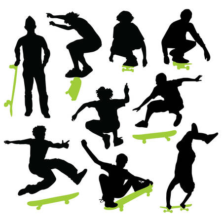 Collection of skateboarding vectorのイラスト素材