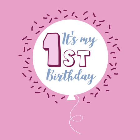 It's my first birthday - girlのイラスト素材