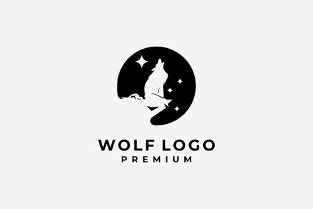 wolf black logoのイラスト素材