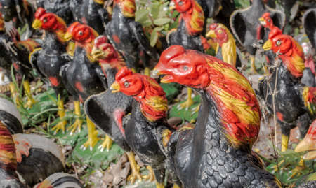 Chicken statue at the court of King Naresuan Chang Mai ,Thailand. (not for copyright. They are public domain.)の写真素材