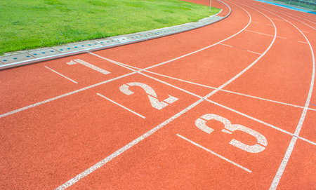 athletics Track Lane made with orange rubber
