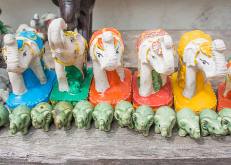 Statue of Thai Elephant in the temple.の写真素材