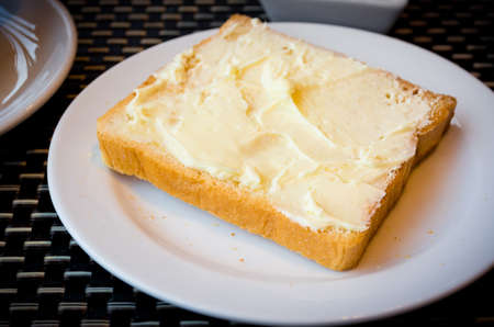 close up shot of toasted and margarine   image .の写真素材