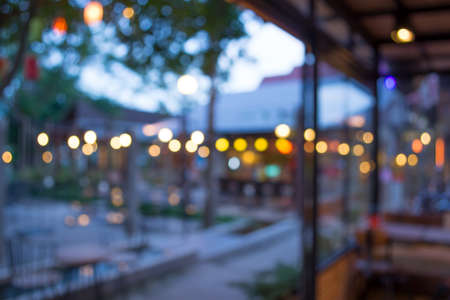 coffee shop  blur background with bokeh image.の写真素材