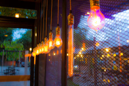 coffee shop  blur background with bokeh image.の写真素材
