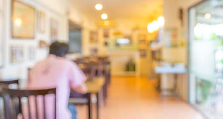 image of Coffee shop blur background with bokeh.の写真素材
