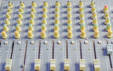 image of old sound mixer panel .の写真素材