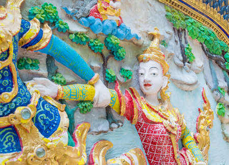 image of angle sculpture in Thailand temple.の写真素材