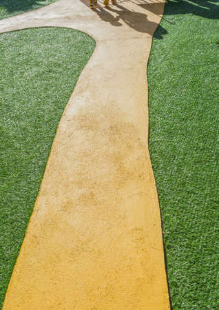image of Artificial grass path way .の写真素材