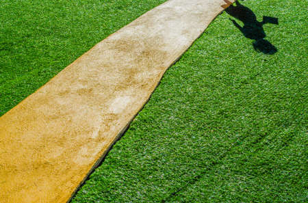 image of Artificial grass path way .の写真素材