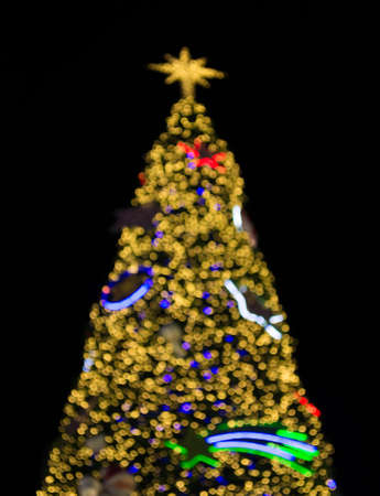 image of Defocused ligths of Christmas tree .の写真素材