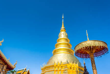 Wat Phra That Hariphunchai, Thailand the Buddhist temple in Lamphun, Thailand.の写真素材