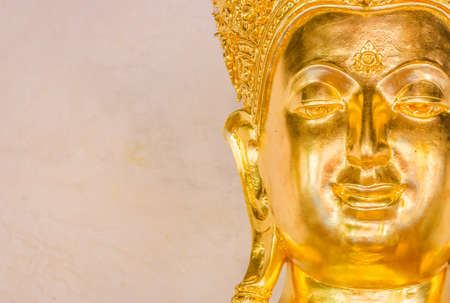 Closeup of the face of buddha's image with copy space.