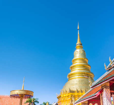Wat Phra That Hariphunchai, Thailand the Buddhist temple in Lamphun, Thailand.の写真素材