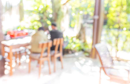 blur image of  in living room near the garden .の写真素材