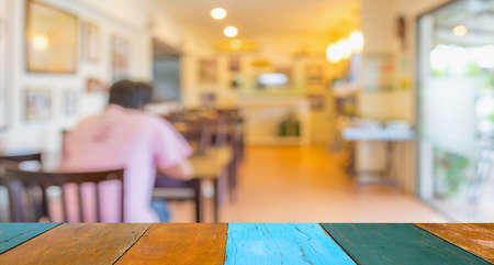 image of Coffee shop blur background with bokeh.の写真素材