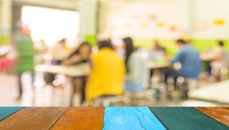 restaurant blur background with bokeh image .の写真素材