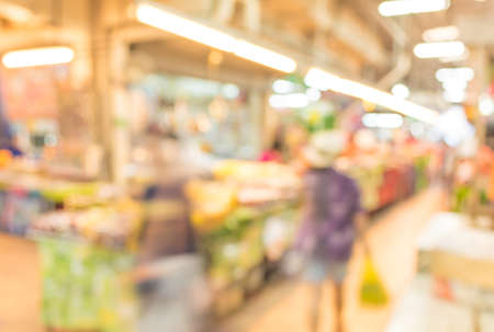 Chiang Mai,Thailand.Image of Blur old market  with bokeh for background usage.の写真素材