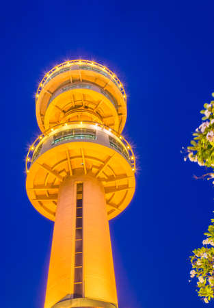 SUPHANBURI, THAILAND - March 7 : Banhan Chaemsai tower in Suphanburi City, Picture taken on March 7, 2015. Tower in the city park, Suphan Buri province. Thailand.のeditorial素材