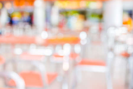 Coffee shop blur background with bokeh image.の写真素材