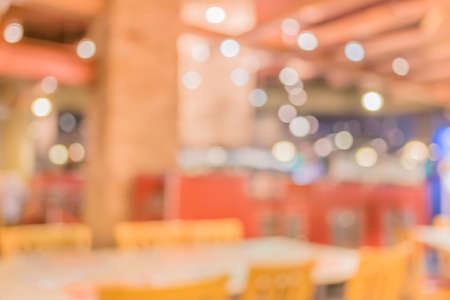 Coffee shop blur background with bokeh image .の写真素材