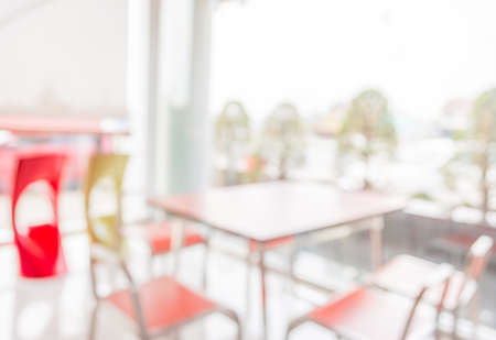 Coffee shop blur background with bokeh image.の写真素材