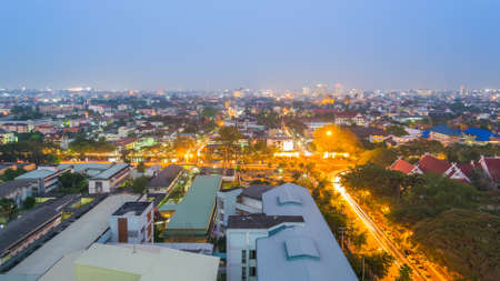 panorama shot of Chiang Mai (the old city),Thailand  for background usage.のeditorial素材