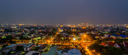 panorama shot of Chiang Mai (the old city),Thailand  for background usage.のeditorial素材