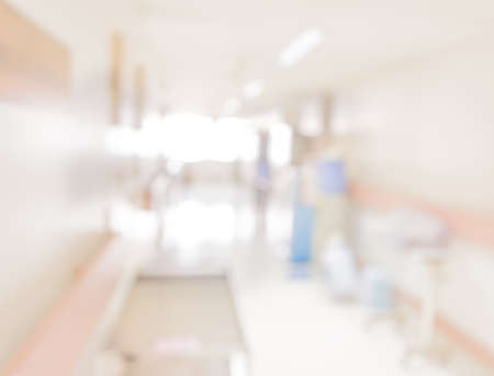 blurred image of walkway in hospital for background usage.の写真素材