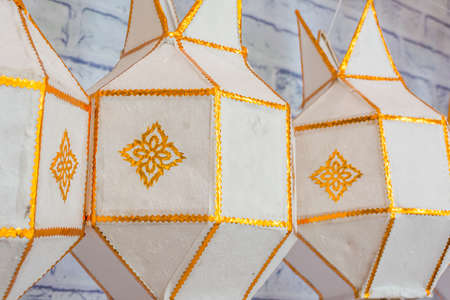 image of white paper lamp from Chiang Mai,Thailand.の写真素材