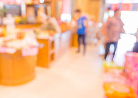 image of food store blur  with bokeh for background usage.の写真素材