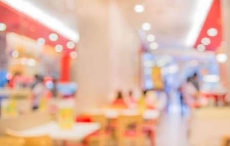 coffee shop blur background with bokeh image .の写真素材