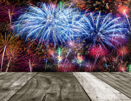 Firework Blast at 1st of january 2015 celebration in Chiang Mai Thailand.の写真素材