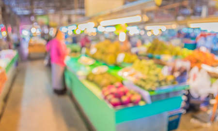 image of blur thailand market with bokeh for background usage .の写真素材