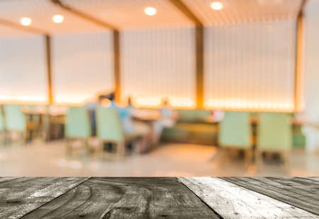 Chinese restaurant blur background with bokeh image .