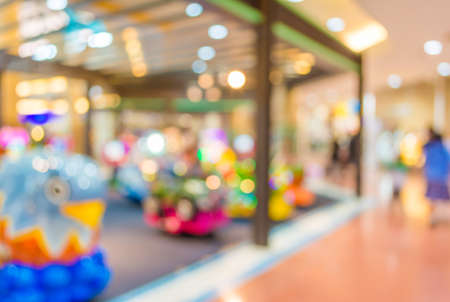 Arcade game machine shop blur background with bokeh image .の写真素材