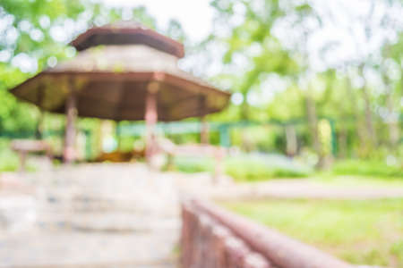 image of blur hut in the forest for resting and relaxing in ,background with bokeh .の写真素材