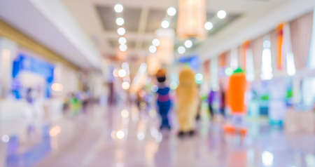 blurred image of shopping mall and people for background usage .の写真素材