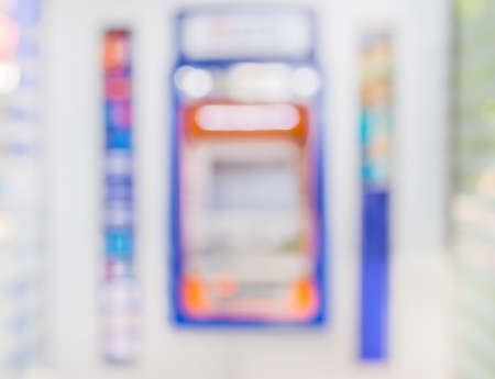 blur image of automatic teller machine on day time .の写真素材