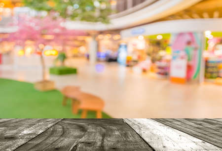 blurred image of shopping mall and people for background usage .の写真素材