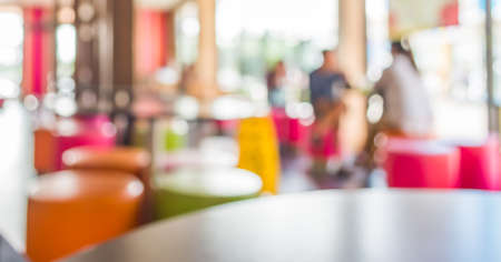 image of blur restaurant with bokeh for background usage .の写真素材