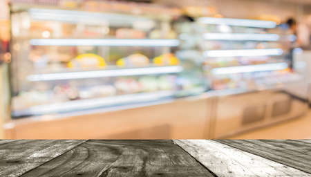 Blur image of people in bakery shop for background usage .の写真素材