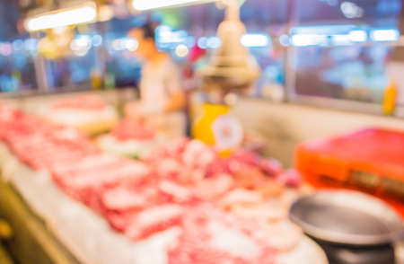 image of blur thailand market with bokeh for background usage .の写真素材