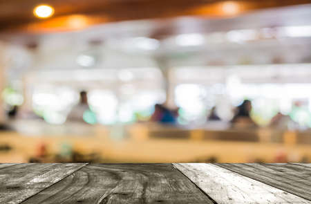 Coffee shop blur background with bokeh image .の写真素材