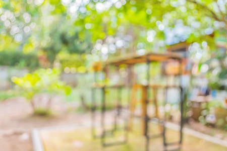 blur image of coffee shop with bokeh on day time for background usage .の写真素材