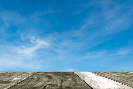 image of clear sky with white clouds on day time for background usage .の写真素材